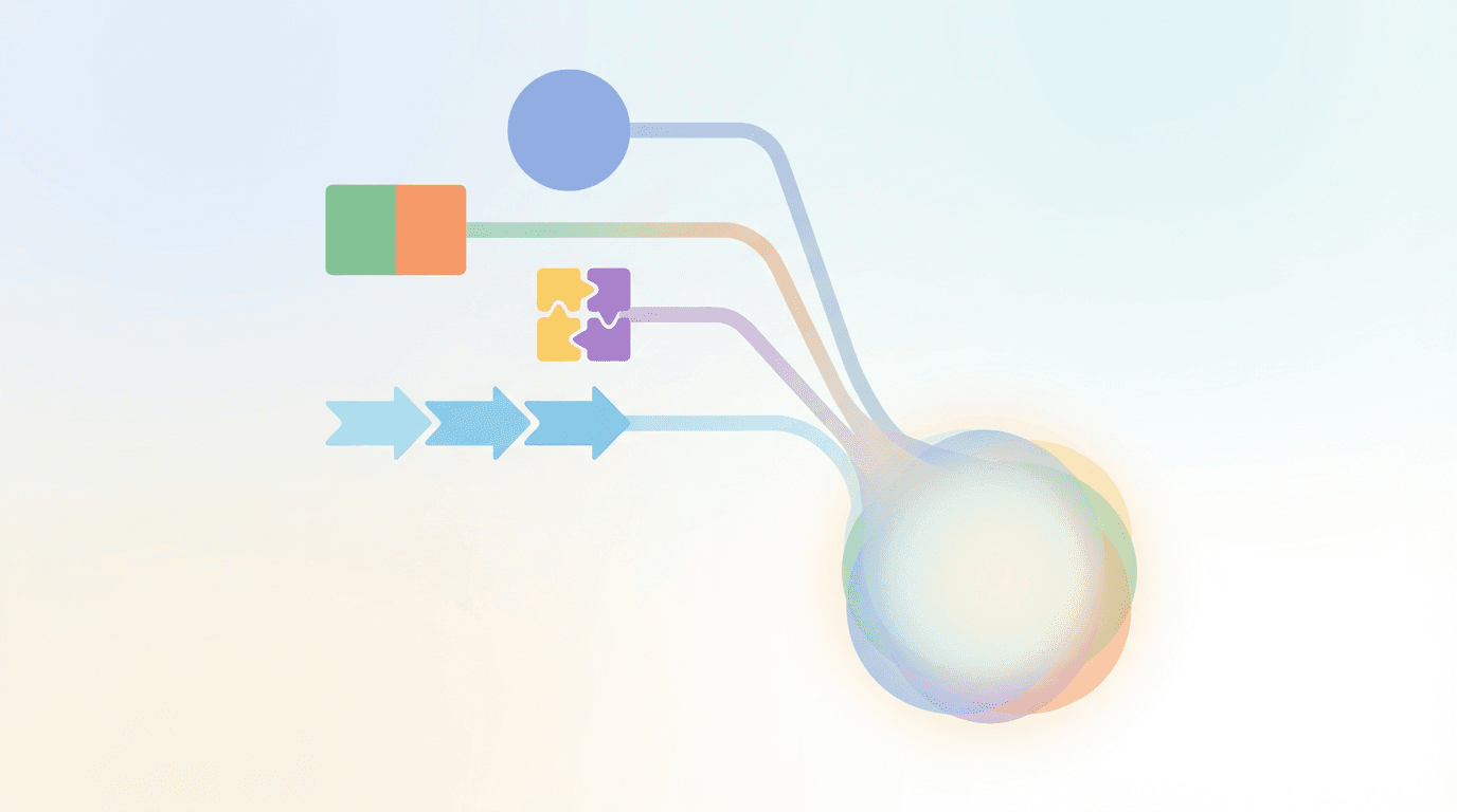 AEO の答え設計を表現した編集デスクのビジュアル